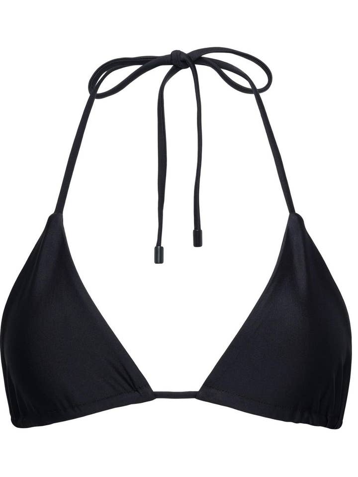 Top bikini a triangolo Waikiki nero per la vendita all'ingrosso da parte di PLAYALUXE