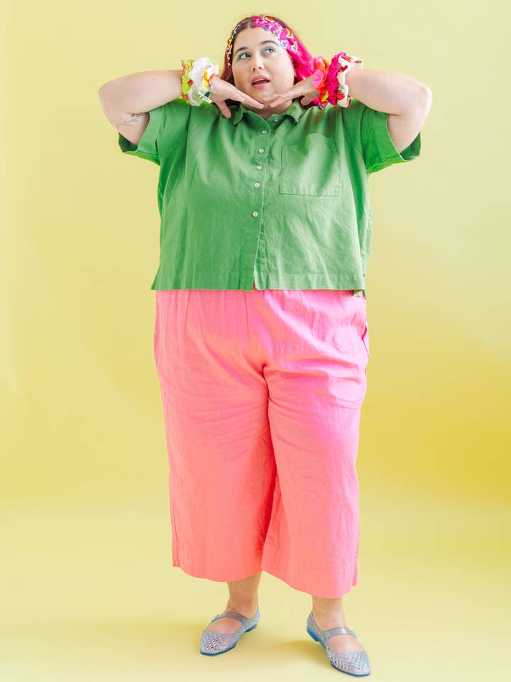 Nettle Studios - Wholesale Pants - Women's - Size Inclusive Plus Size Wide Leg Pant Bubblegum Pink Linen20