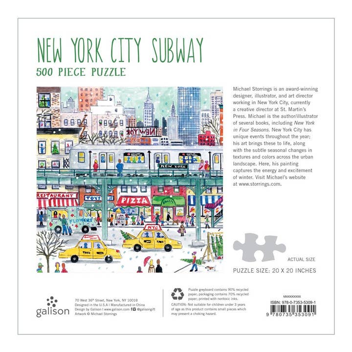 Chronicle Books - Wholesale Puzzle - Adult - Michael Storrings New York City Subway 500 Piece Puzzle