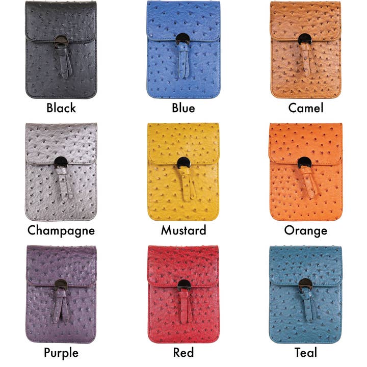 22 Tote - Wholesale Phone Wallet - Women's - Trendy Ostrich Cell Phone Bag