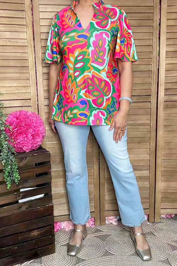 luluclothes - Wholesale Blouse - Women's - Multi color floral bell sleeves western women blous GJQ163814