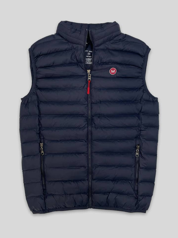 Custi Mikelo: Men's Clothing & Christmas Gifts - Wholesale Vest - Heren - Slim Fit Gewatteerd Vest Donkerblauw0