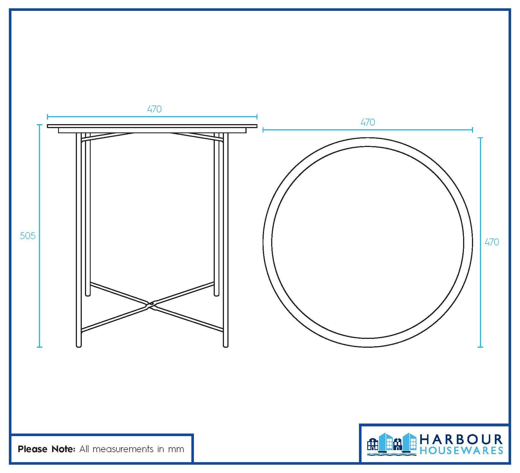 Rinkit Ltd – Großhandel Beistelltisch – Runder Tabletttisch aus Stahl – von Harbour Housewares6