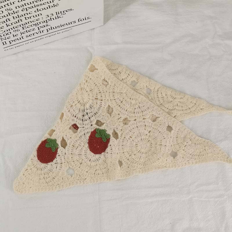 MKS America - Wholesale Bandana - Women's - Cherry Strawberry Floral checkered Crochet Bandana -56colors48