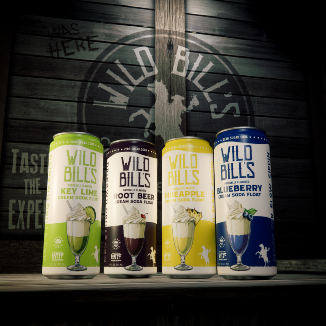 Wild Bill’s Craft Beverage Co. - Vente Sodas/boissons gazeuses - Root Beer : Soda Zéro Sucre, Ingrédients Propres, Pack de 12, Canettes8