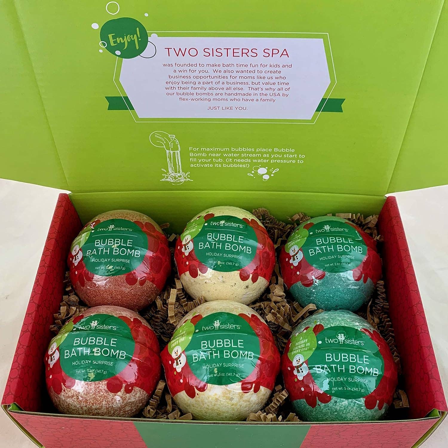 Two Sisters Spa - Wholesale Bath Bomb/Fizz - Christmas Bath Bombs for Kids (6 Pack)8