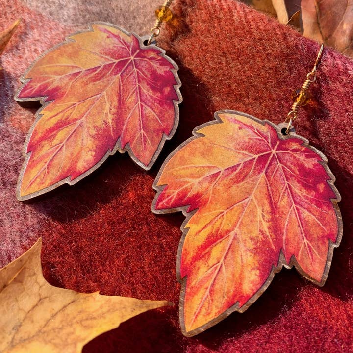 Opal's Art - Wholesale Dangle Earrings - Maple Leaf Dangles