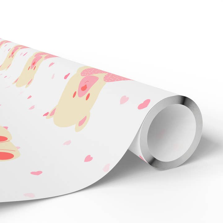 Papier Cadeau Cœur d'Ours en Peluche | Emballage Cadeau de Saint-Valentin Mignon pour la vente par Happythings76