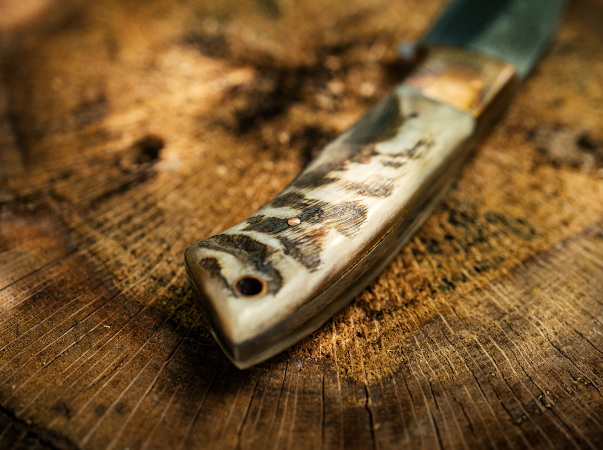 Vintage Gentlemen – Navalha e suporte por atacado – Canivete de Caçador de Lâmina Fixa de Chifre5