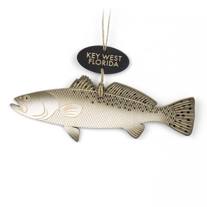 Spotted Seatrout Fish Ornament With Optional Custom Tag for wholesale by Dinosaurnaments