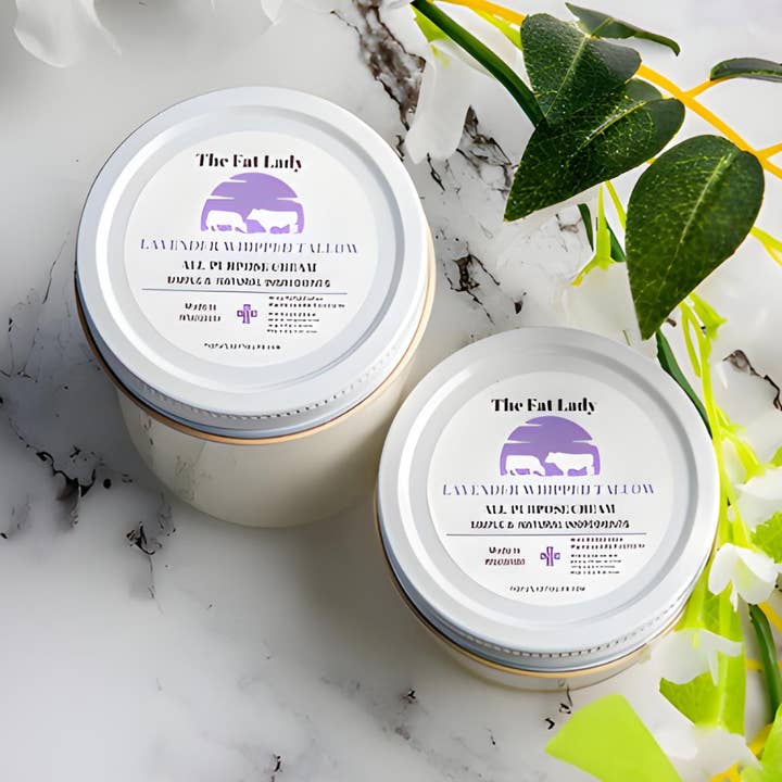 Lavender Whipped Tallow Cream for Face & Body. 100% Natural. for wholesale by The Fat Lady