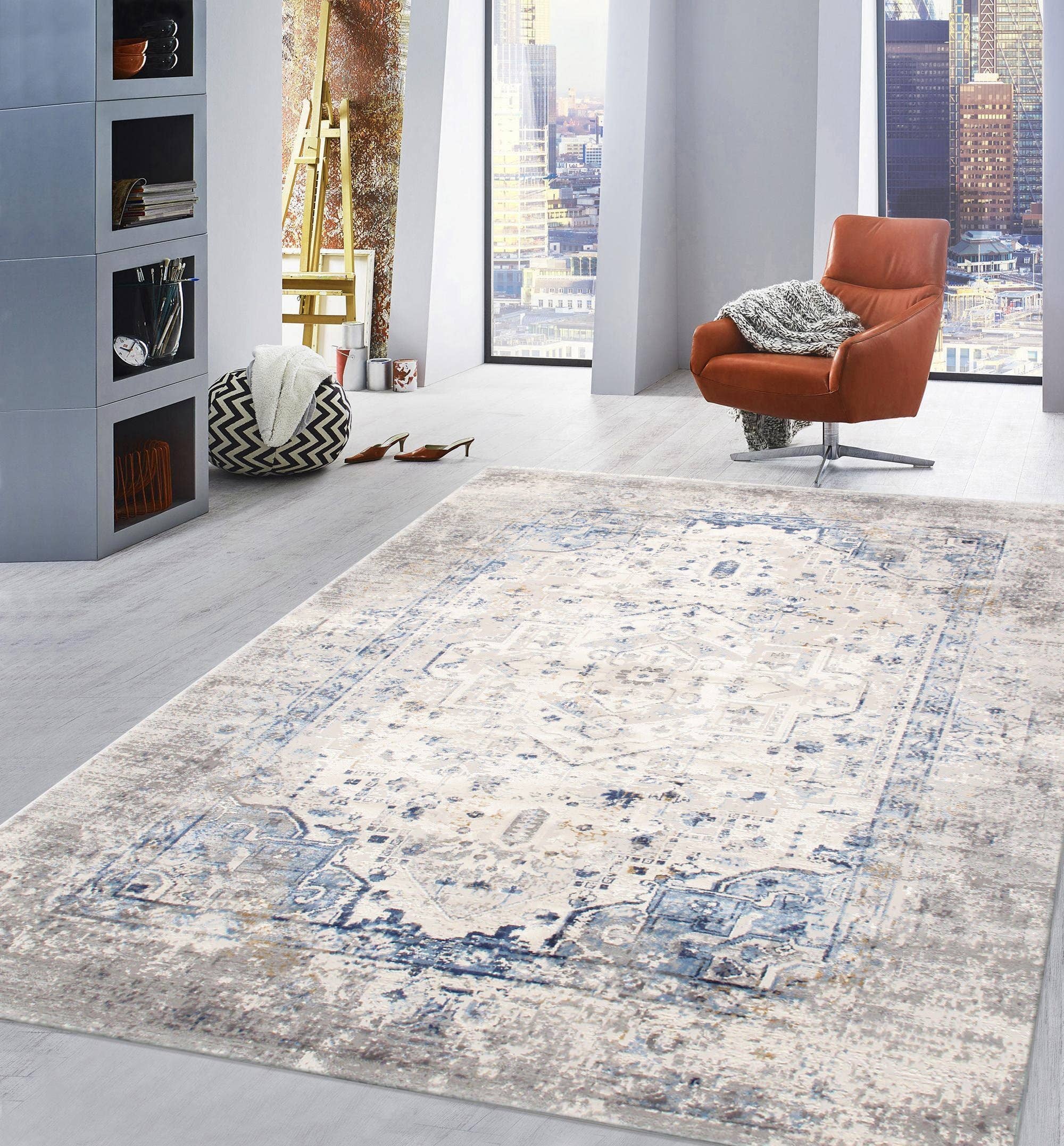 Pasargad Home - Wholesale Area Rug - Efes Oriental Light Gray/Light Blue Area Rug7