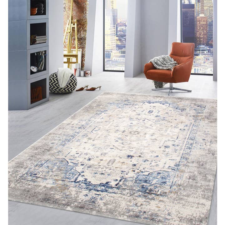 Pasargad Home - Wholesale Area Rug - Efes Oriental Light Gray/Light Blue Area Rug7