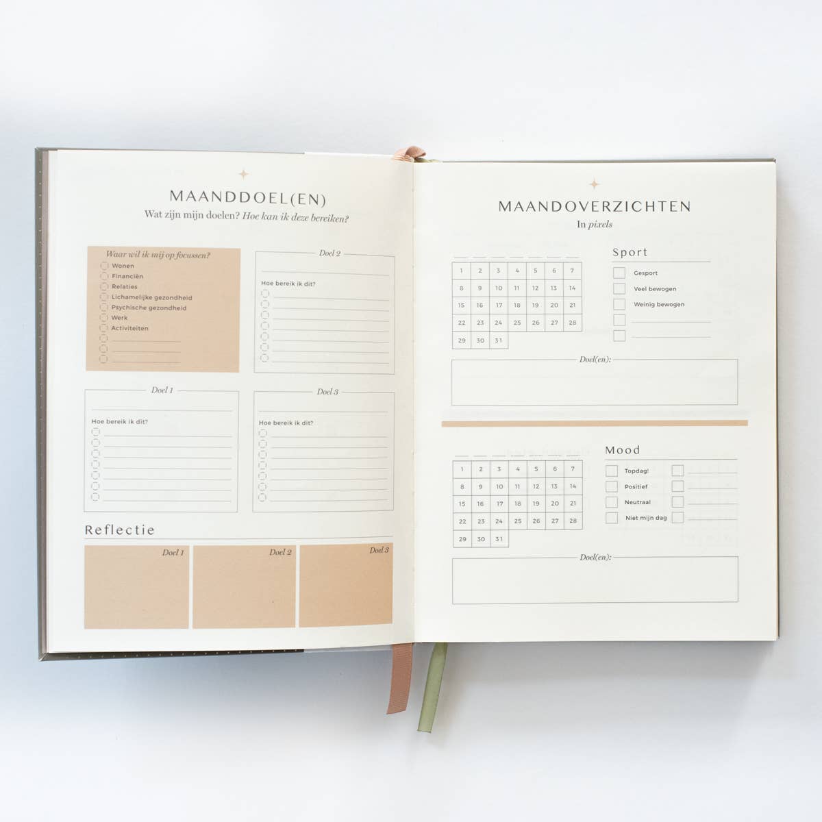 Beige Day planner - green for wholesale on Faire2