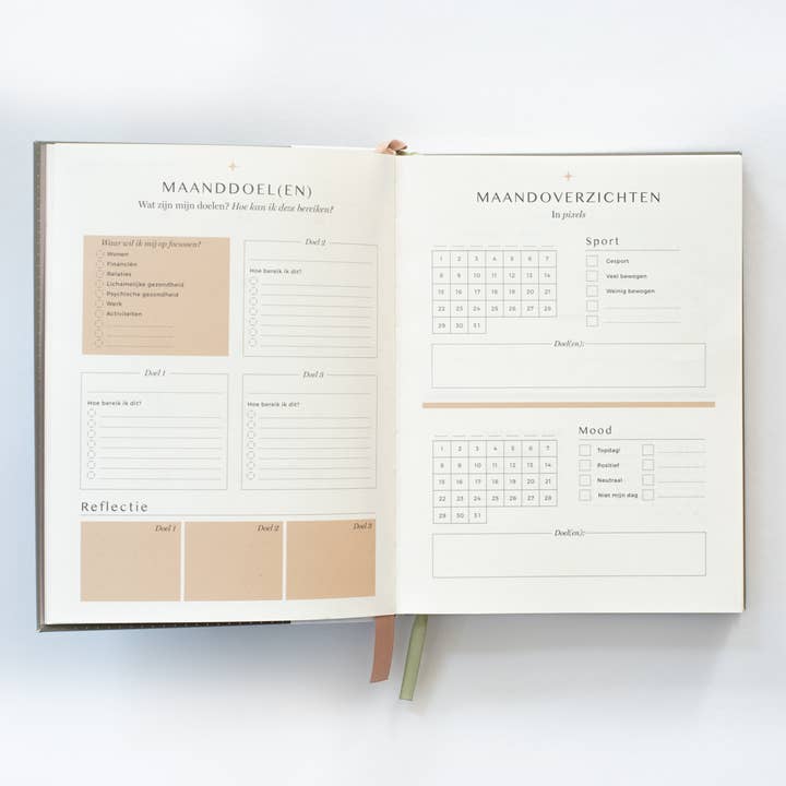 Beige Day planner - green for wholesale on Faire2