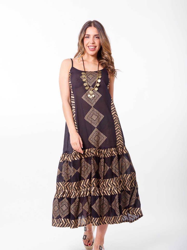 SWEET MAGIC MODA Y COMPLEMENTOS - Wholesale Dress - Women's - BOHO CHIC STRAPPY VISCOSE DRESS0