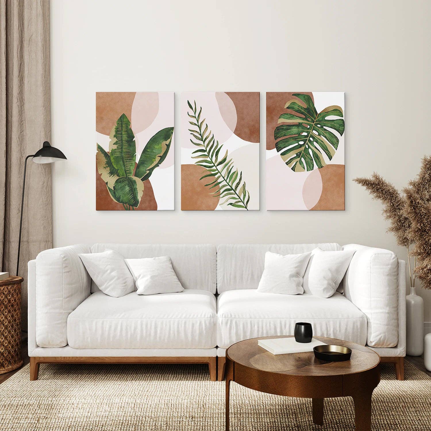 Art Lane - Wholesale Gallery Wall Set - Terracotta Boho Wall Art. Green Tropical Leaves6