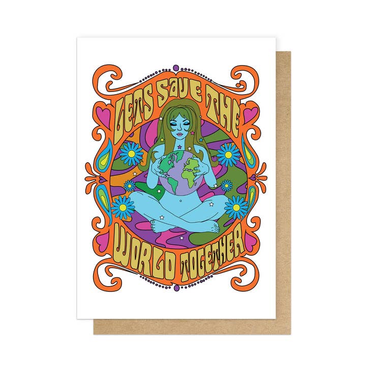 Carte de vœux Sauvons le monde ensemble pour la vente par East End Prints - Greetings Cards & Postcards