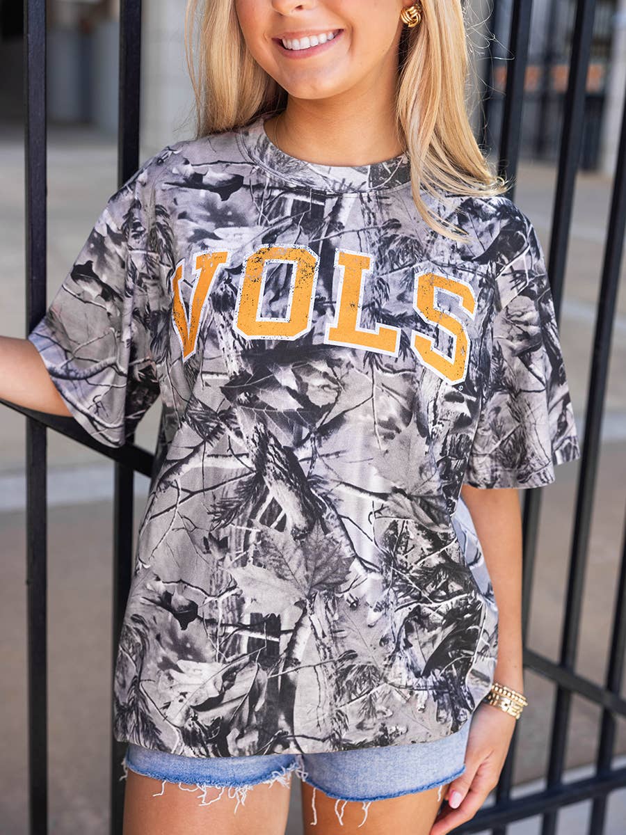 Southern Made Tees - Wholesale Screen Printed T-Shirt - Women's - Orange "Vols" Camo Short-Sleeve T-Shirt1
