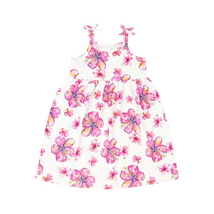 Coco Moon - Wholesale Dress - Kids - Hibiscus Kiss Kids Bamboo Spaghetti Strap Dress