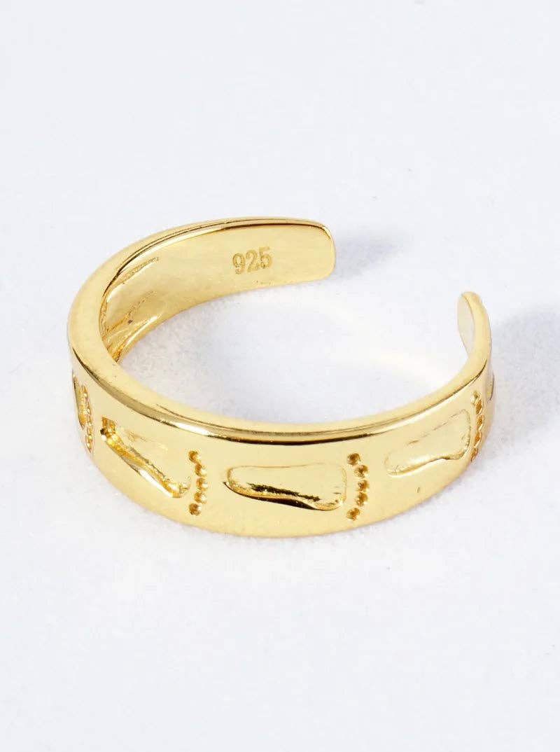 18K Gold Plated 925 Sterling Silver Adjustable Toe Ring for wholesale on Faire1