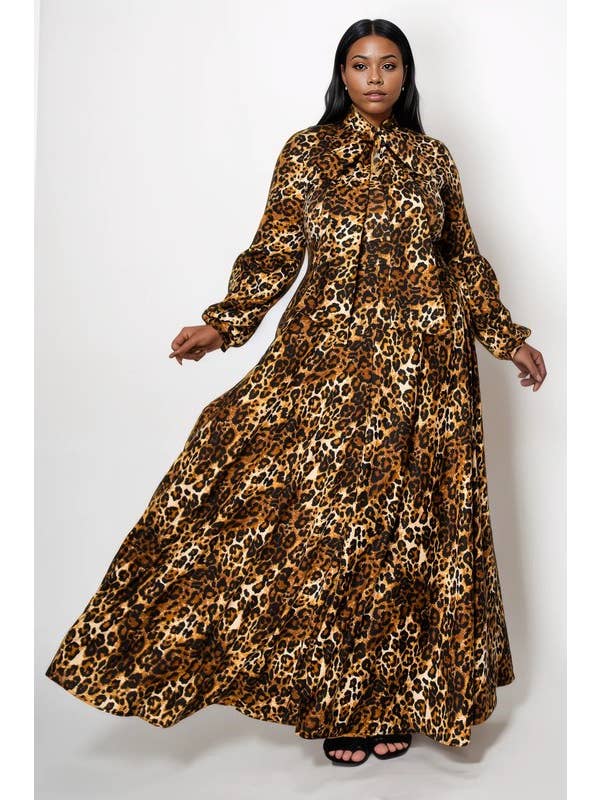 MULTI Leopard Print Maxi Dress for wholesale on Faire