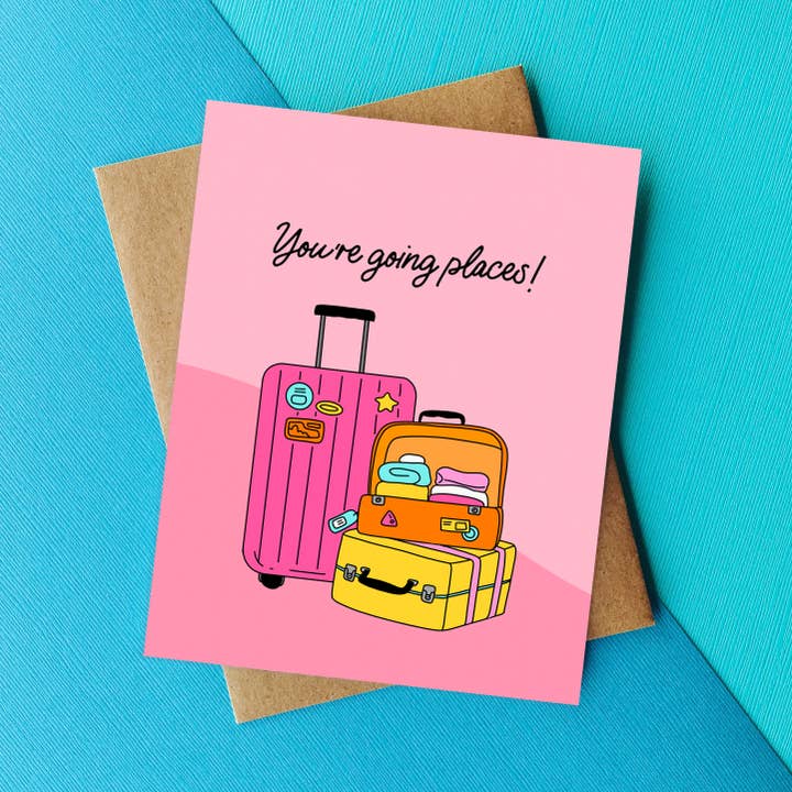 Going Places - Grappige afscheidskaart - Miss You-kaart voor wholesale door Top Hat and Monocle