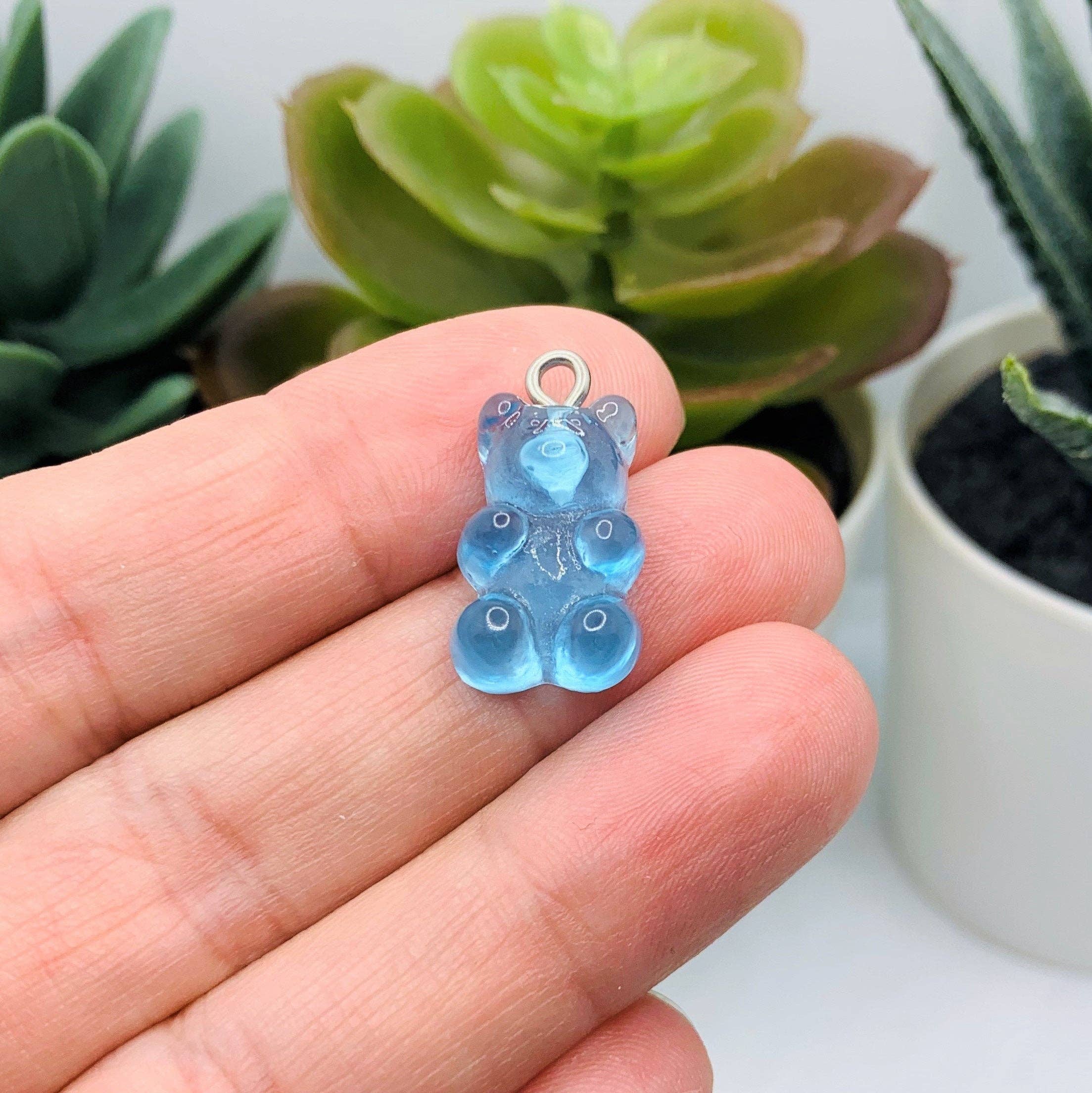 Guerrilla Charm - Wholesale Individual Charm/Pendant - Mix Color Gummy Bear Resin 3D Charms with eye screw, 20x12mm2