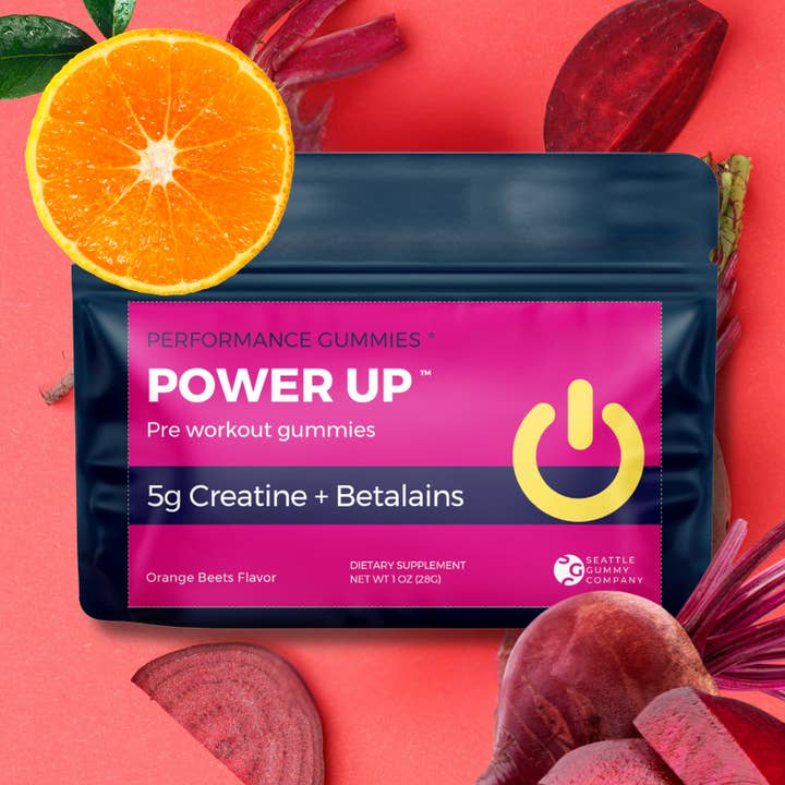 5g Creatine Monohydrate Gummies with Betalain 12 packs for wholesale by Seattle Gummy Company