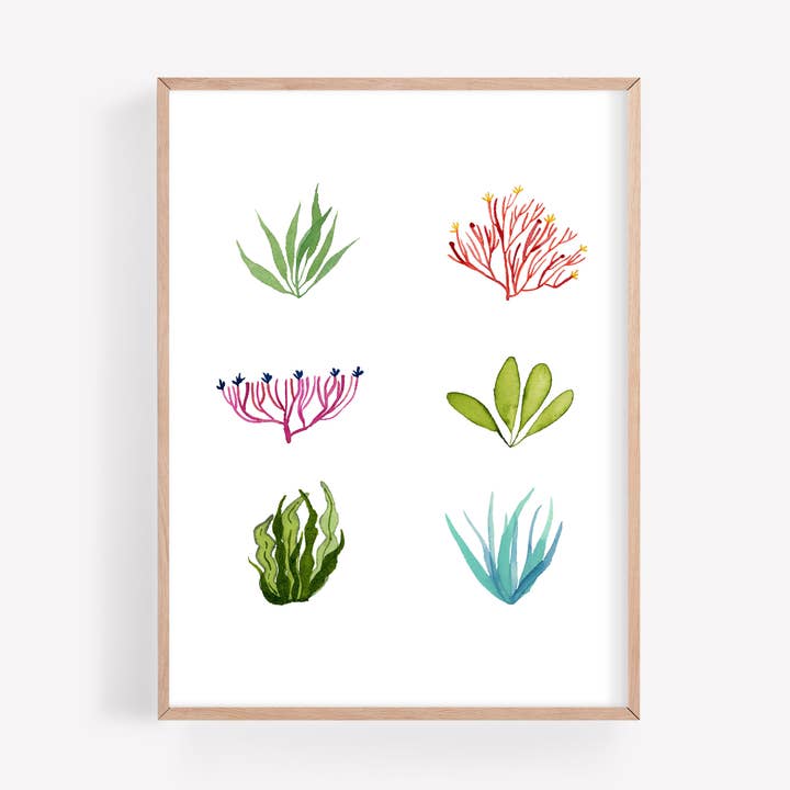 Impression d'art aquarelle Coral Bits pour la vente par Farmcliff Studio