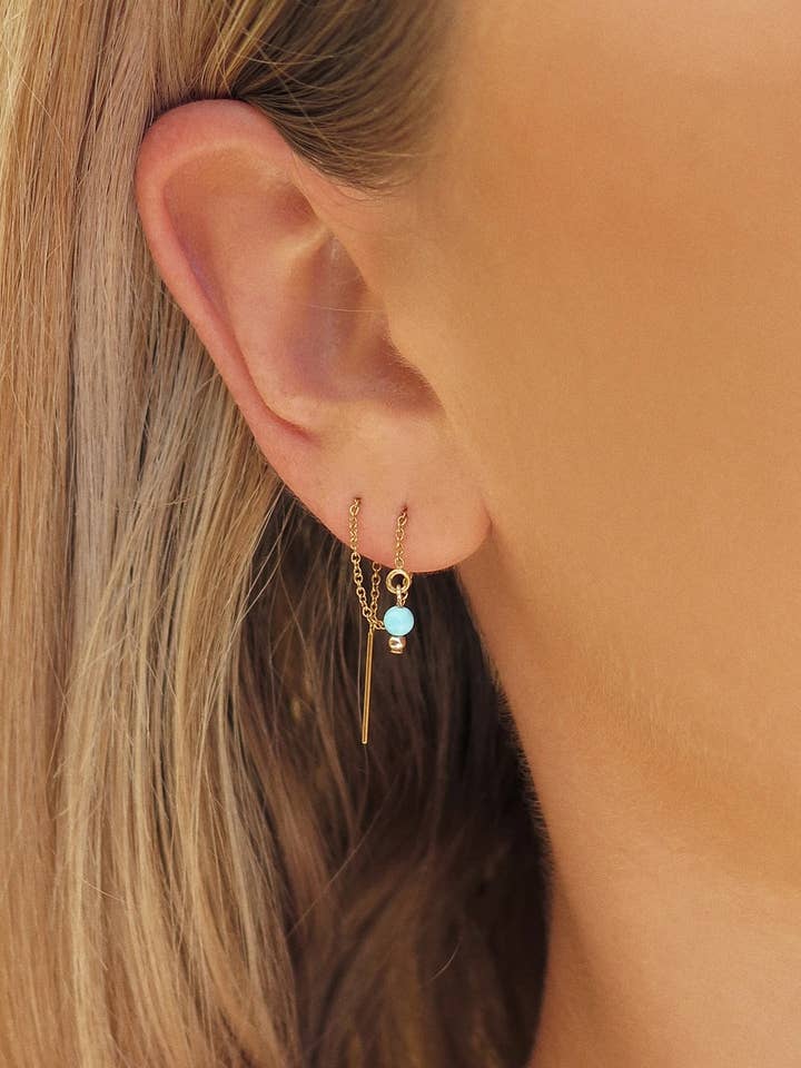 Turquoise Threader Earrings for wholesale by The Littl
