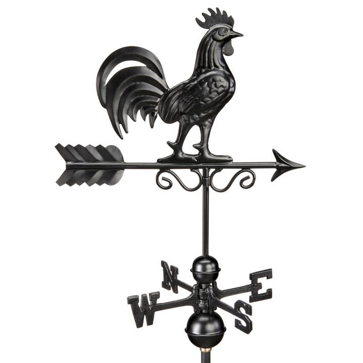 Black Aluminum Bantam Rooster Standard Weathervane for wholesale by Good Directions
