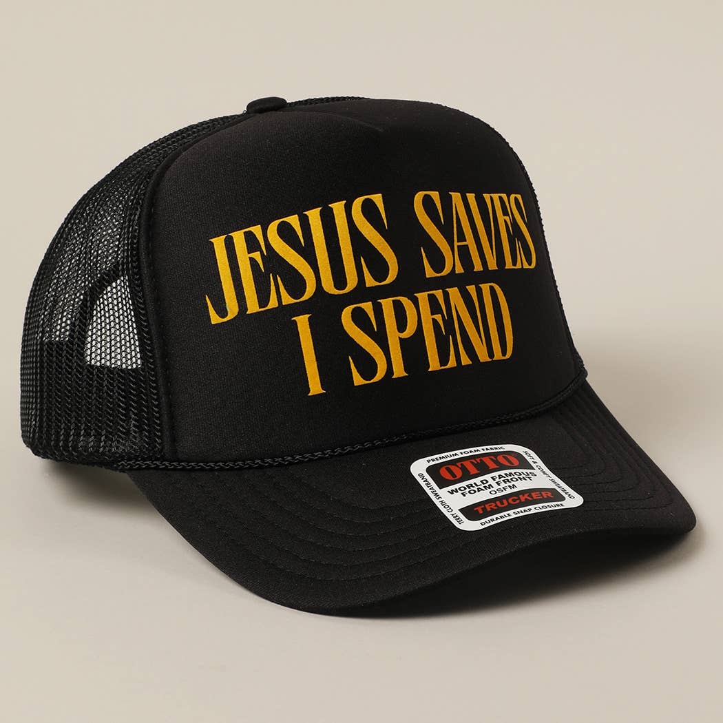 Fashion City - Vente Casquette de camionneur – unisexe - Casquette Trucker à Maille Arrière "JESUS SAUVE JE DÉPENSE"1