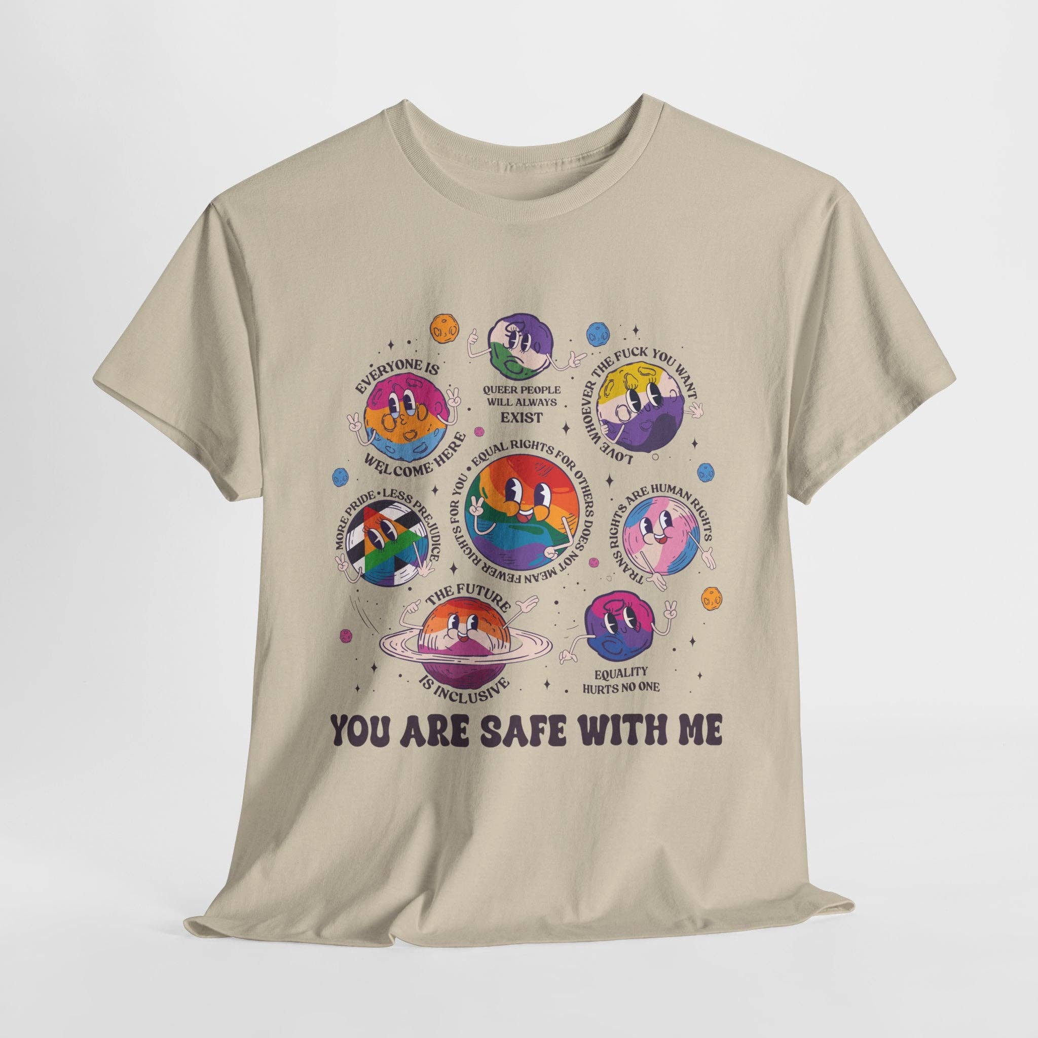 Kennidi Co. - Wholesale Screen Printed T-Shirt - Unisex - You Are Safe With Me- LGBTQIA+ Ally T-shirt5