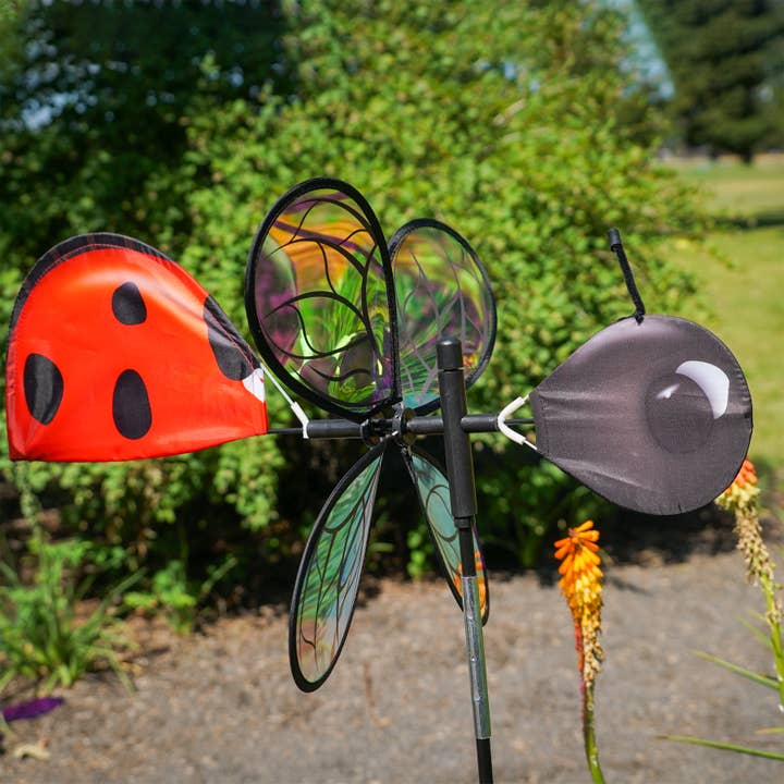 In the Breeze, LLC. - Wholesale Wind Spinner - Pivoting Ladybug Spinner
