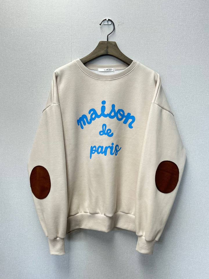 Maison de Paris Elbow Patch Sweatshirt for wholesale by Little Light