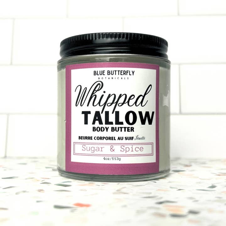 Sucre & Épices - Beurre Corporel Fouetté Hydratant au Suif pour la vente par Blue Butterfly Botanicals