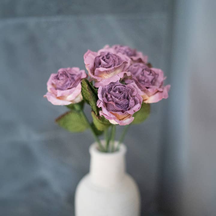 Rose Lady in purple paper for wholesale by Flowrette