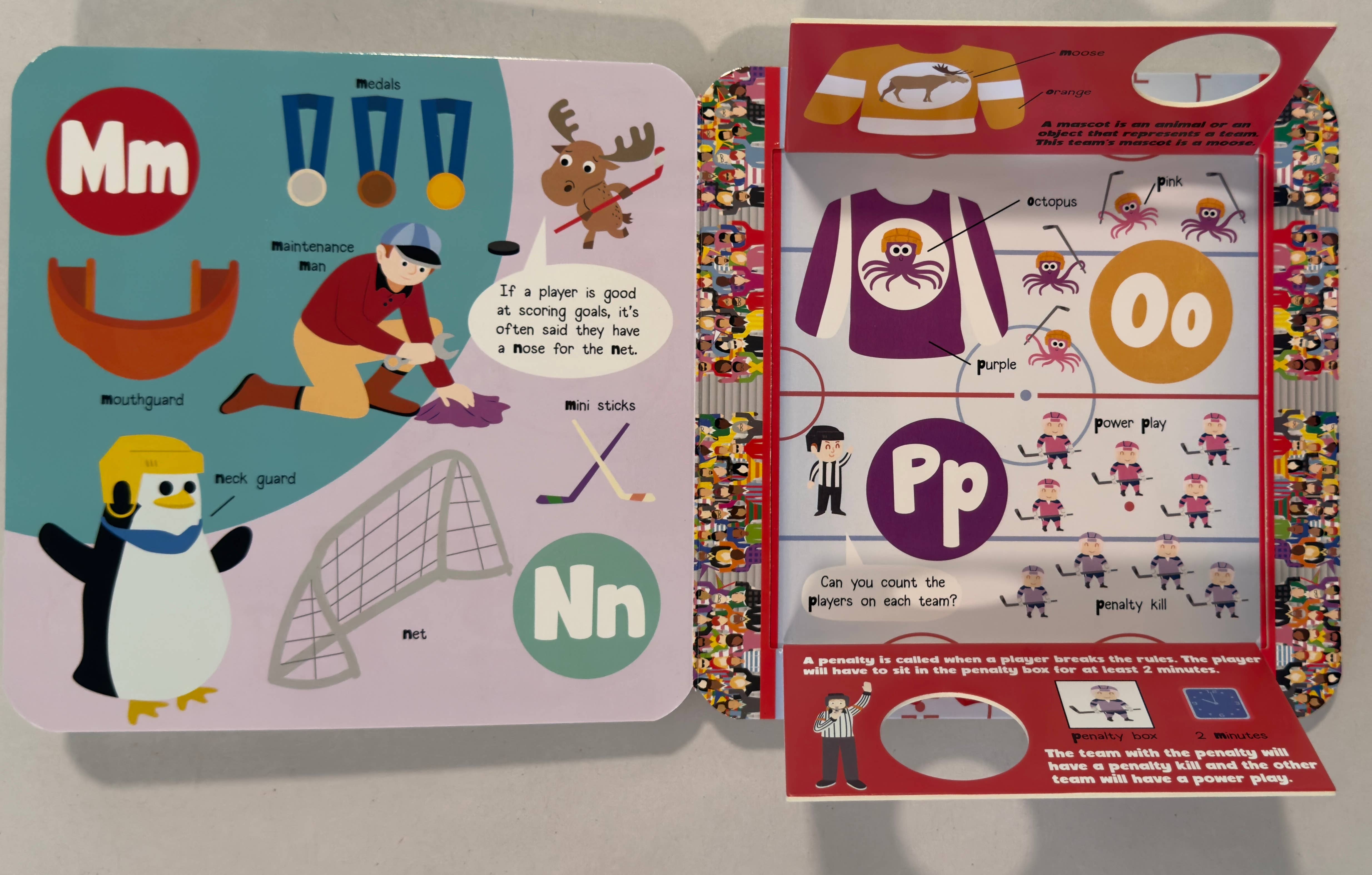 Taffy Tales Inc. - Wholesale Baby & Toddler Book (0-2) - Hockey ABC Fun Flaps (a chunky lift-the-flaps board book)4