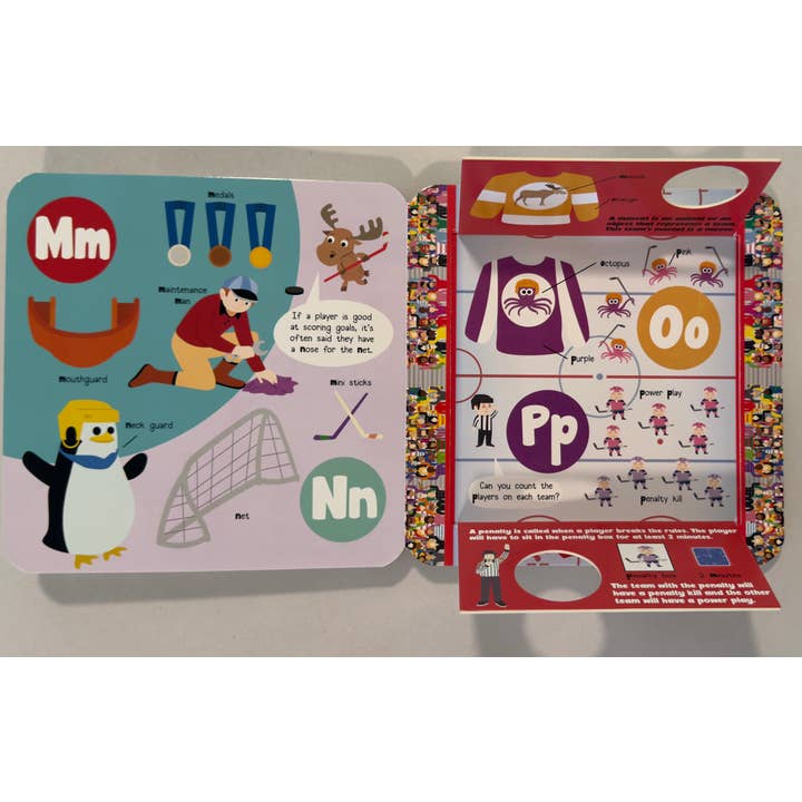 Taffy Tales Inc. - Wholesale Baby & Toddler Book (0-2) - Hockey ABC Fun Flaps (a chunky lift-the-flaps board book)4