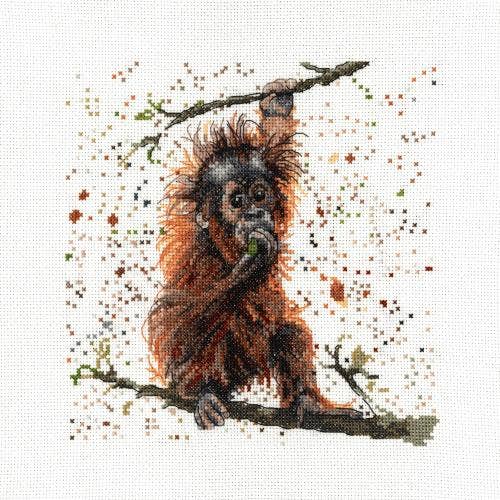 Creative World of Crafts - Wholesale Embroidery/Cross Stitch Supplies - Bree Merryn - Otis The Orangutan Cross Stitch Kit