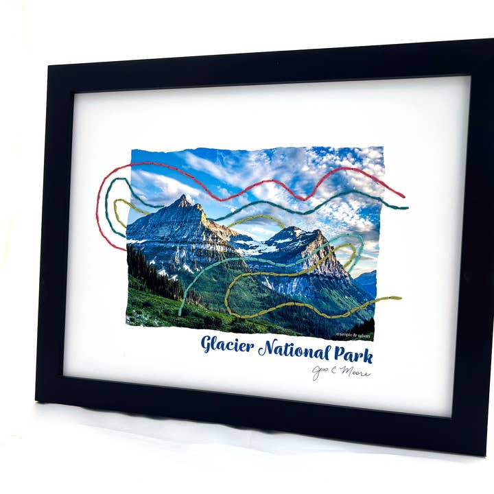 Glacier National Park Photo Embroidery Kit for wholesale by Simple and Sylvan