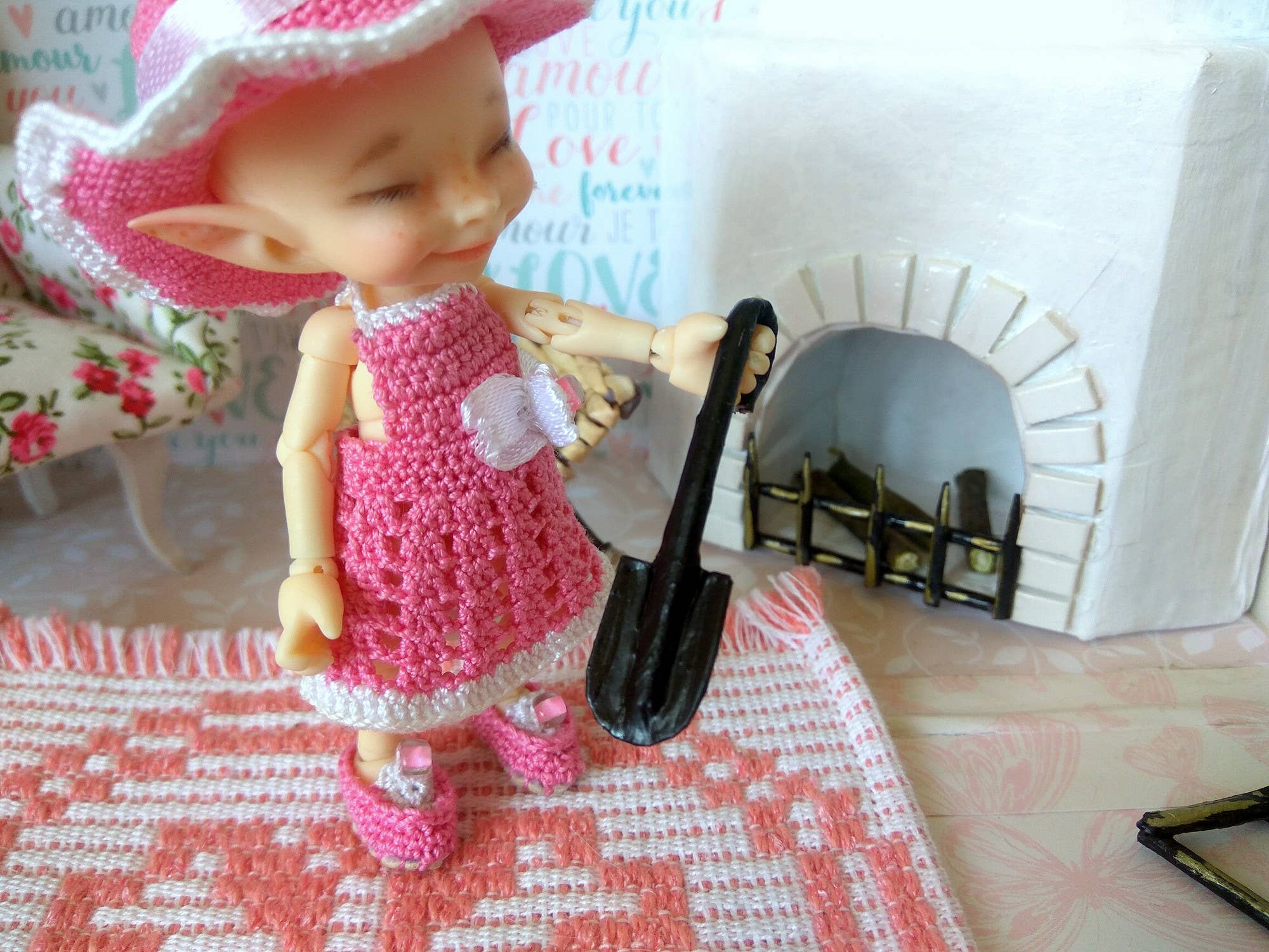 Lenasminiland - Wholesale Doll Accessory Kit - Kids - Miniature dollhouse fireplace tools set 1:12 scale fireplace5