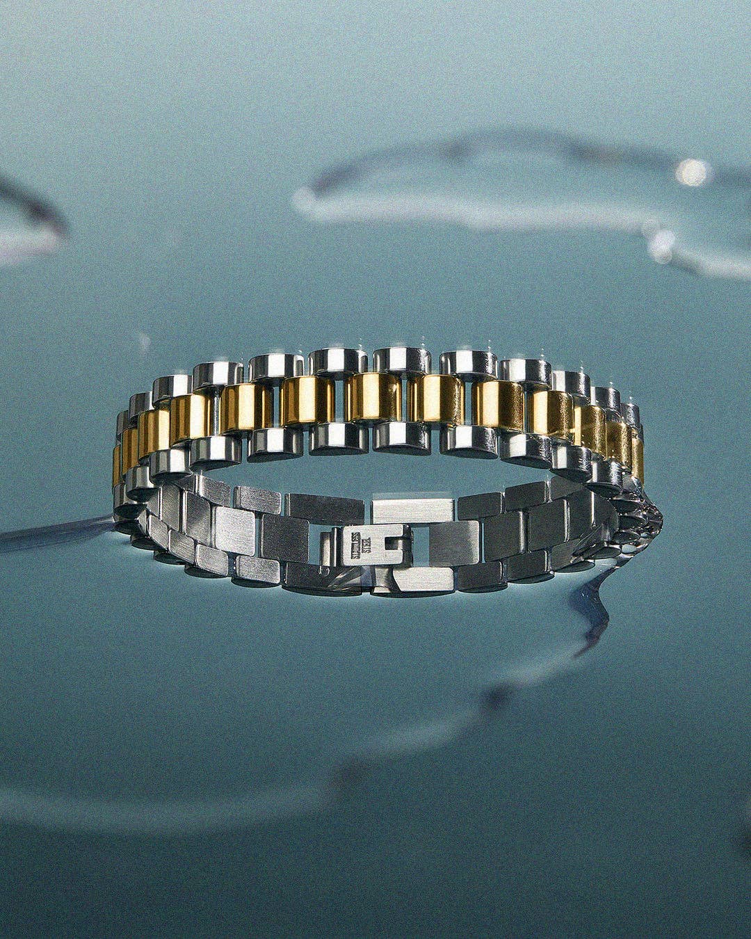 Luv AJ - Wholesale Link & Chain Bracelet - Two-toned Timepiece Bracelet2