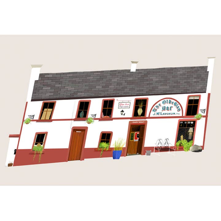 Den Gamle Glen Bar, Donegal, Irland, Kunsttryk for engroshandel hos Conor Langton Art