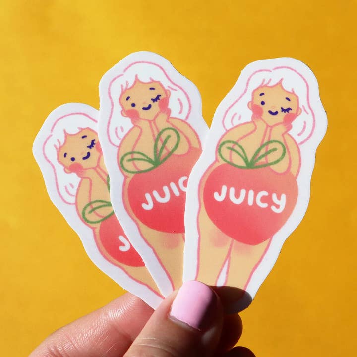 Juicy Peach Girl Sticker for wholesale by Yay! It's Vica