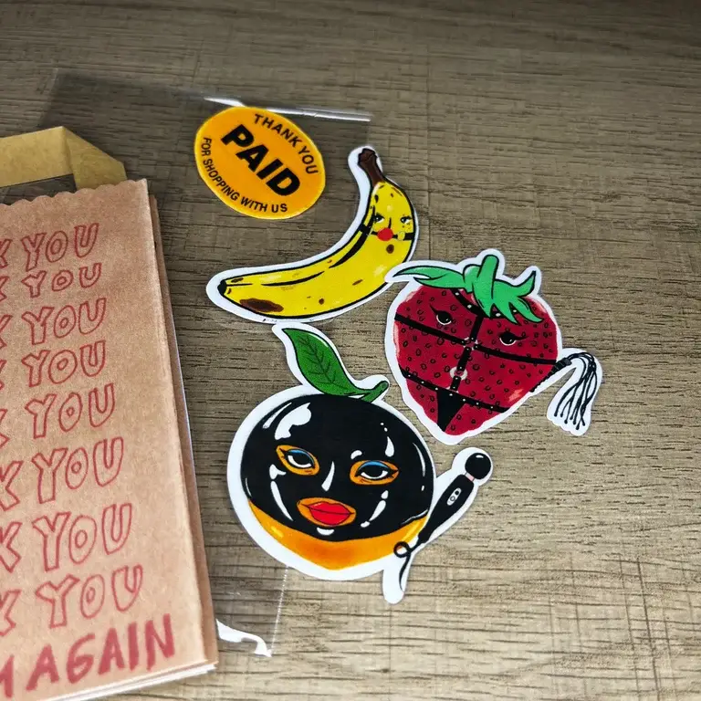 Bre’s Tiny Print Shop - Wholesale Sticker - Kinky Fruit Zine 1