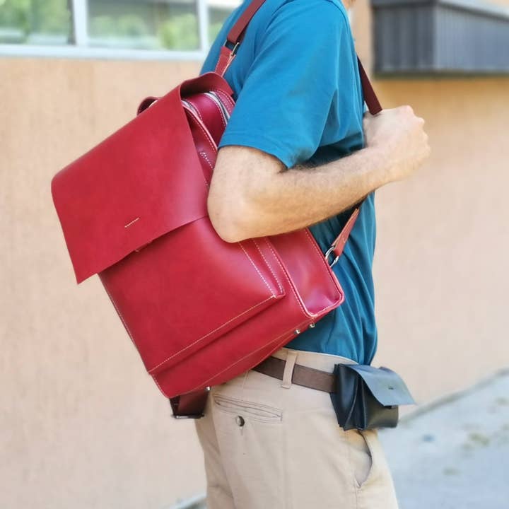 Bärn Vegan UniNote Rugzak Dieprood voor wholesale door L&E Studio