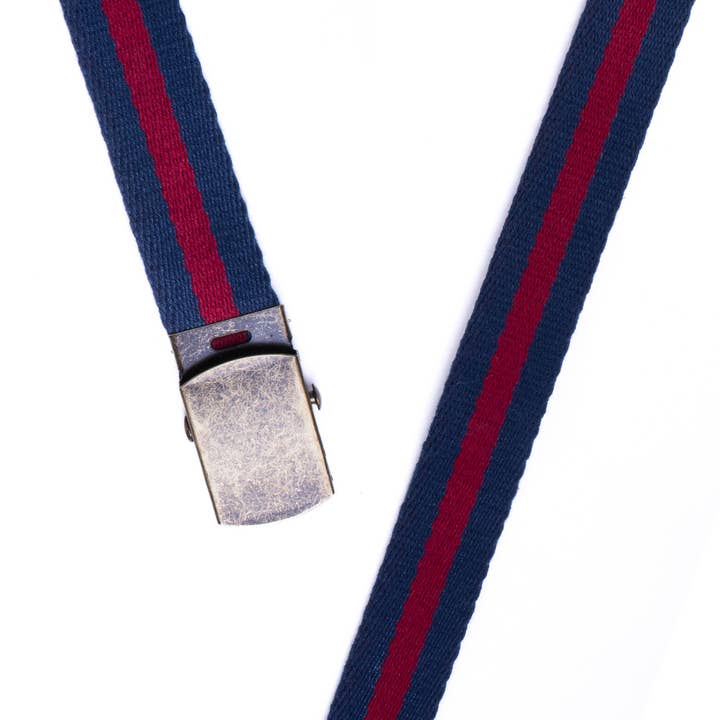 Selini New York - Wholesale Belt - Men's - Men Striped Canvas Adjustable Slide Belt-BEB3302