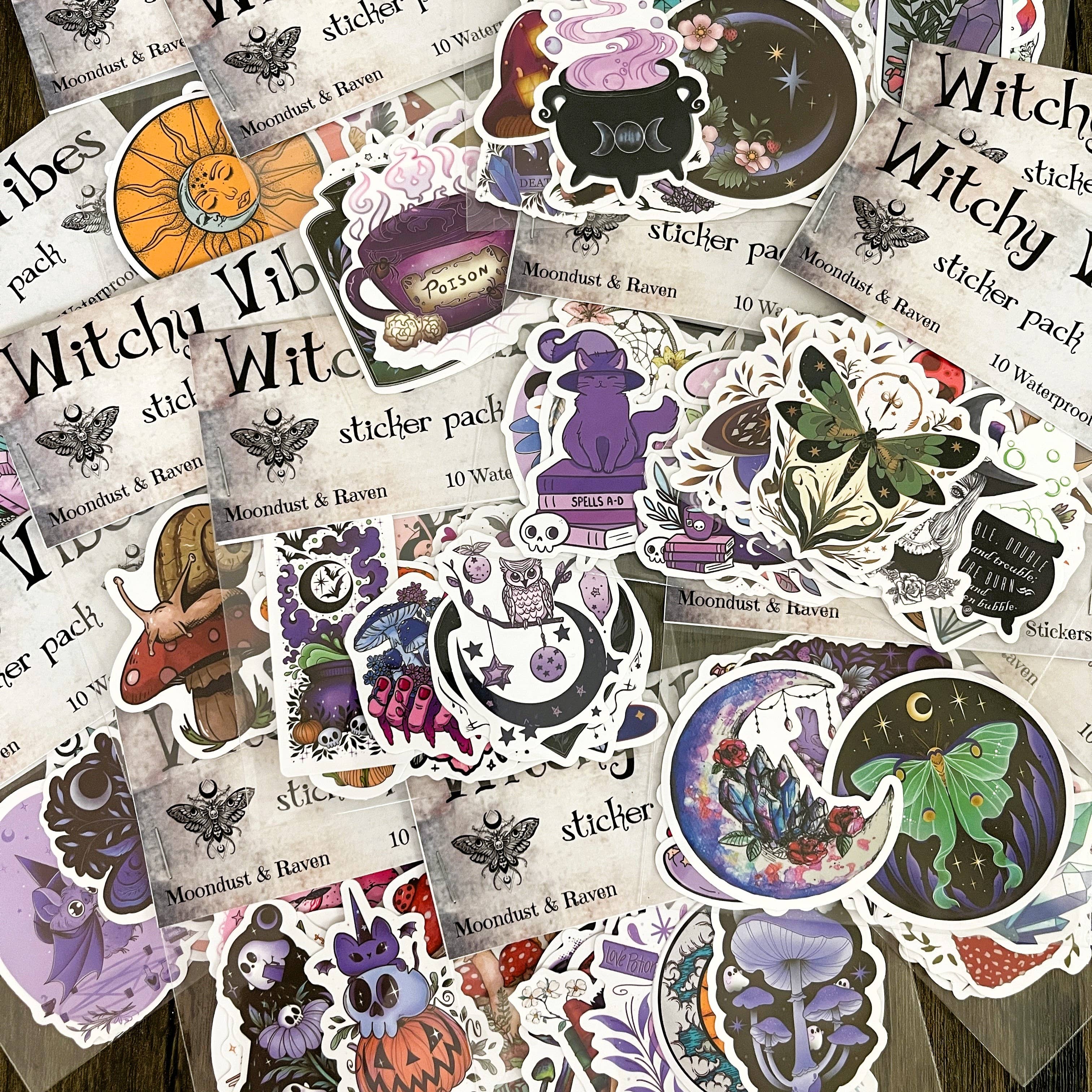 Moondust and Raven - Wholesale Sticker - Witchy Vibes Sticker Packs, Waterproof Witchy Stickers2